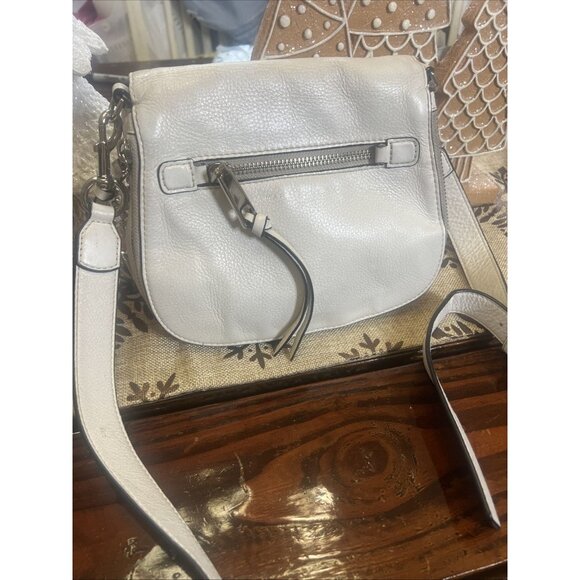 Marc Jacobs Leather Saddle Bag Cream Crossbody Western Flare Classic Style Bag - Picture 1 of 14